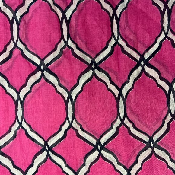 Crown & Ivy Pink and Navy Trellis Print Oversized Lightweight Scarf - Picture 4 of 8